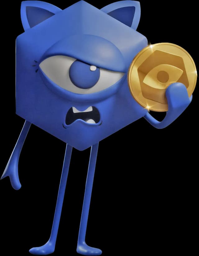 Blue Nomnom mascot